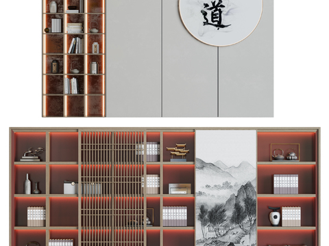 New Chinese-style Bookcase Decorative Cabinet