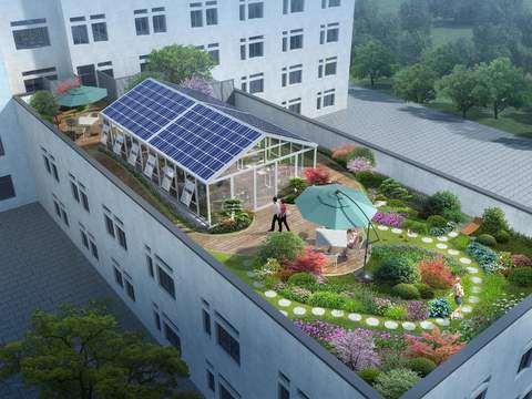 roof garden terrace psd