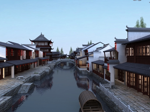 Architectural Appearance of Chinese-style Jiangnan Ancient Town