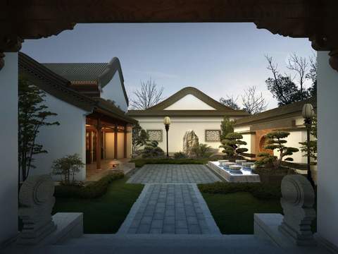 New Chinese Garden Landscape psd