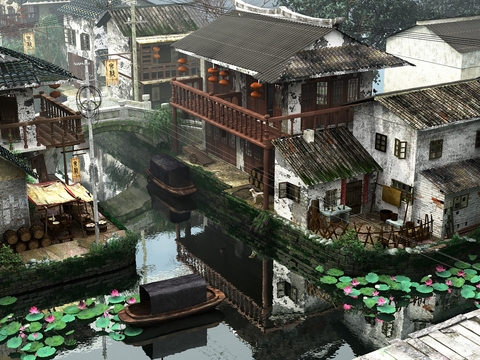 Chinese-style Jiangnan Ancient Town