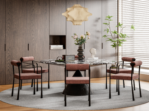 Cassina round dining table and chair