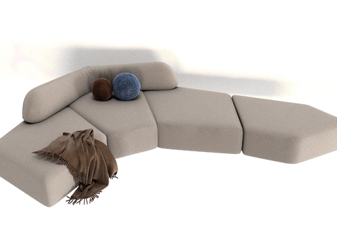 Modern fabric shaped sofa free