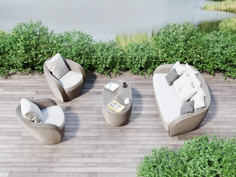 Modern Rattan Outdoor Sofa Combination