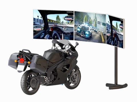 Modern motorcycle racing game machine