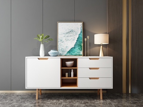 Nordic Solid Wood Sideboard