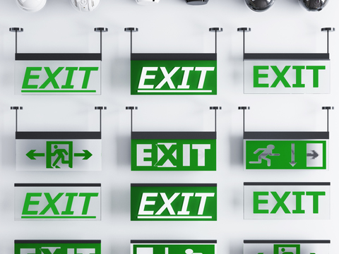 Modern Safety Exit Sign Combination