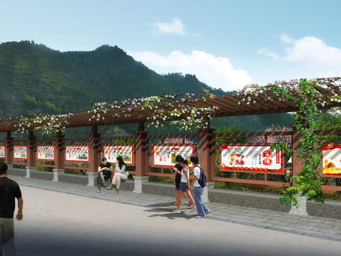 Chinese style promenade rest pavilion component appearance psd