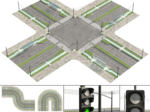 Modern Traffic Light Road