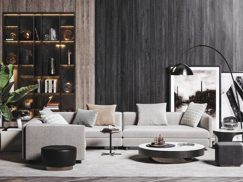 Minotti modern fabric corner sofa set