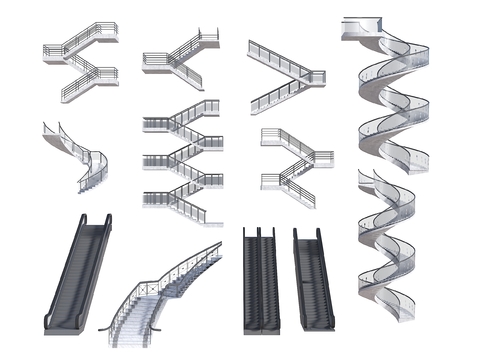 Steel Frame Stairs Escalator Rotating Stairs