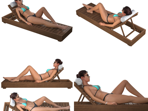 modern beach chair woman