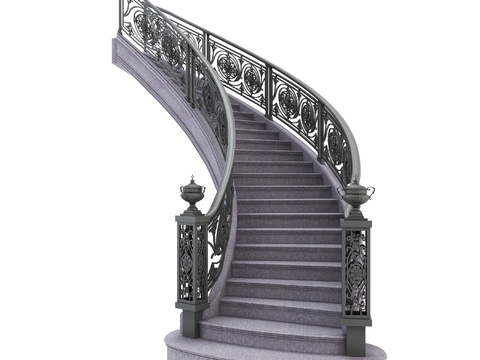 European-style iron staircase