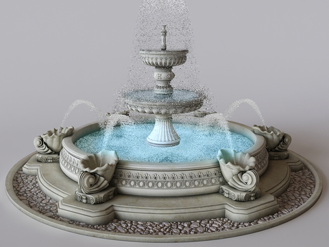 European-style fountain water feature