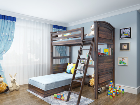 American solid wood kids Bed bunk