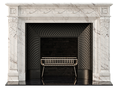 European classical marble carved fireplace free