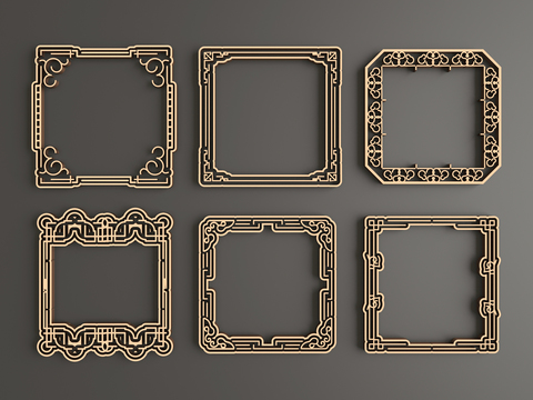 Chinese-style Metal Frame Carved Component