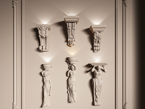 French plaster wall lamp