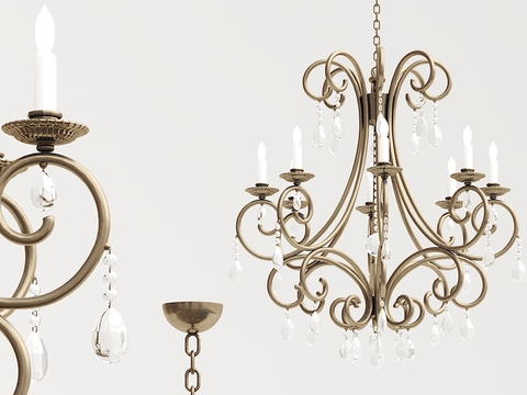 European-style metal candle holder chandelier