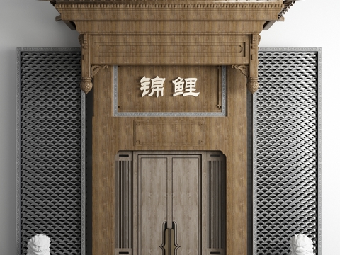 Chinese-style hanging flower door head component