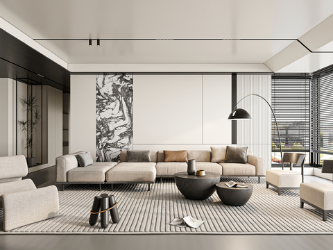 Meridiani sofa black and white style living room