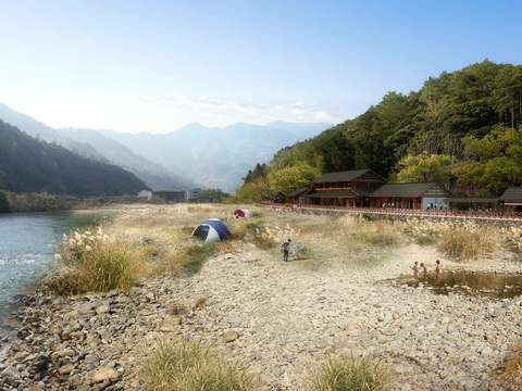 Chinese Rural Campground Landscape psd