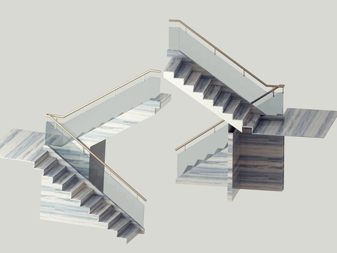 Modern minimalist glass staircase