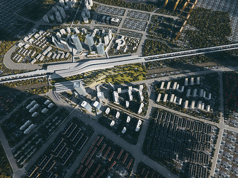 Aerial view of urban planning