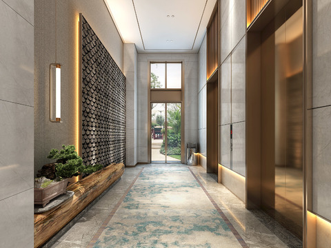 New Chinese Hotel Elevator Hall