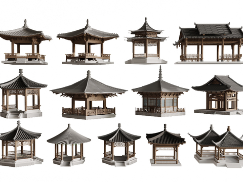 Chinese-style pavilion, gallery, pavilion