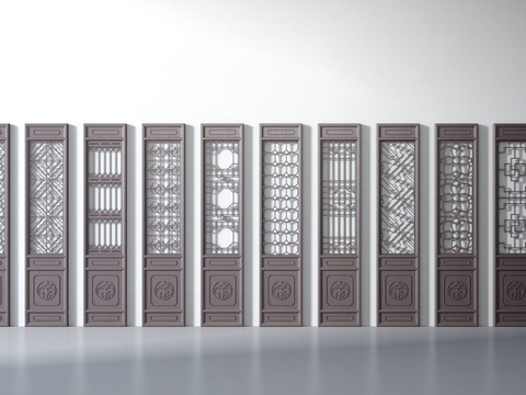 Chinese solid wood partition screen