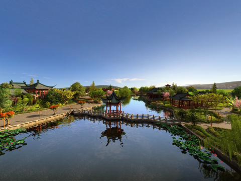 New Chinese Park Landscape