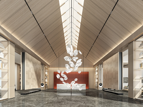 Modern Hotel Lobby Front Desk