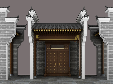 Chinese-style ancient building door head