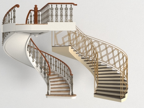 European-style Affordable Luxury Style Rotating Staircase Free