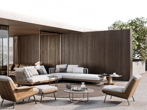 Modern outdoor corner sofa combination