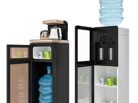 Modern double-layer storage cabinet type water dispenser