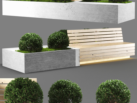 Modern outdoor flower bed seat