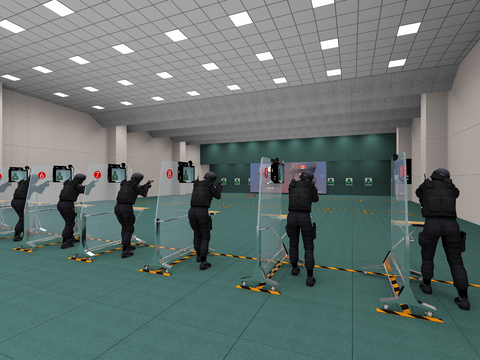 Modern Public Security Bureau Shooting Room Shooting Hall