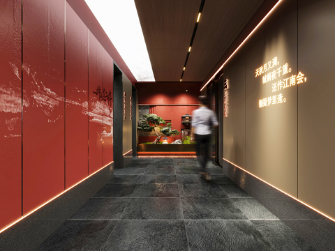 Chinese restaurant walkway aisle passage