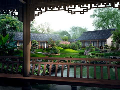 New Chinese Garden Landscape psd