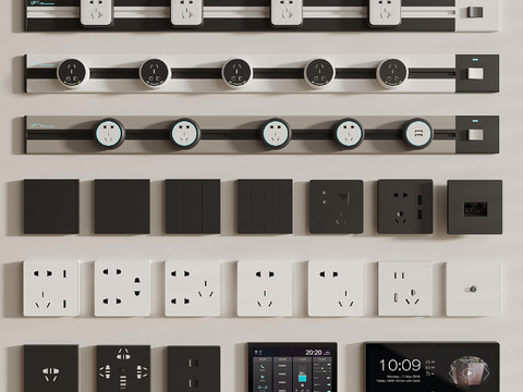 Mobile socket rail socket switch panel