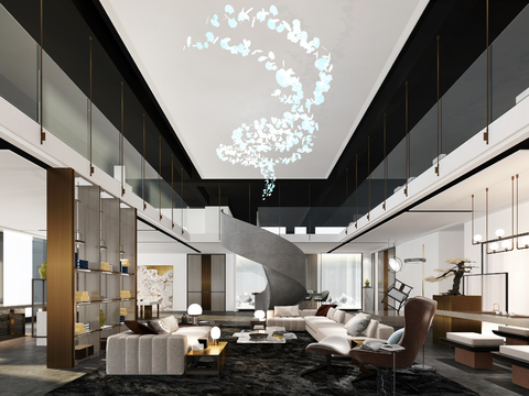 Modern Club Lobby Reception Area