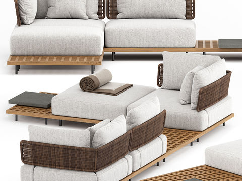 Modern rattan outdoor sofa