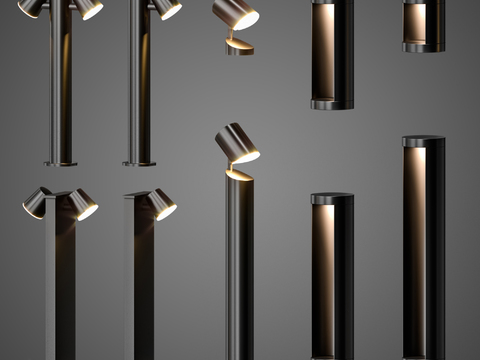 Modern cylinder outdoor lawn lamp