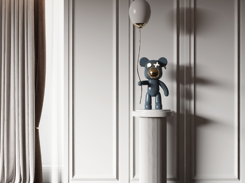 Modern doll bear sculpture