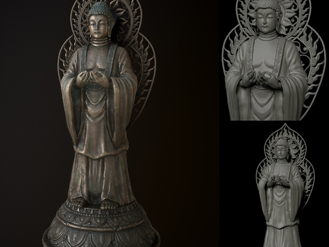 Chinese Style Bronze Buddha Sculpture