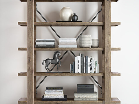 Nordic Simple Solid Wood Storage Rack Free