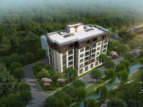 residential building bird's eye psd