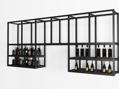 Modern Iron Wine Rack Hanging Cabinet Free